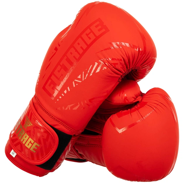 Перчатки боксерские кожаные на липучке Fistrage Fight Gear 5539 размер 14 унций Red - изображение 2