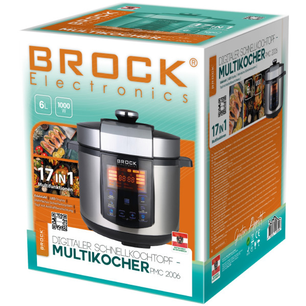 Мультиварка BROCK PMC 2006 1000Вт 6L 17 программ Silver (PMC 2006) - изображение 2