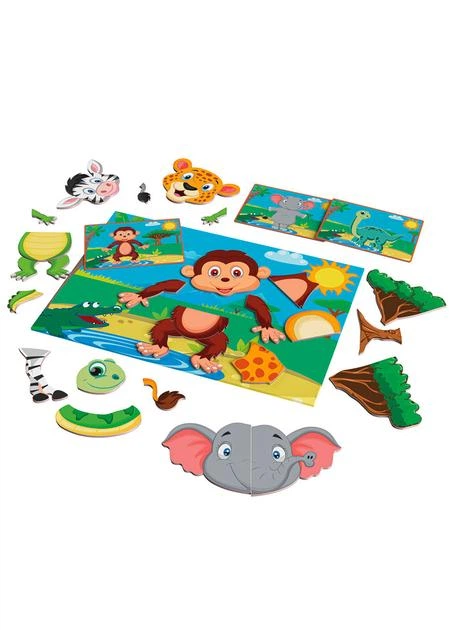 Магнитная головоломка, пазлы Животные PlayTive 80 деталей - изображение 3
