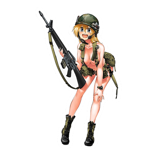 Наклейка без фону на авто, мото, ноутбук Anime girl gun 7. Стікер вологостійкий 10х6cm - Фото 1 Наклейка без фону на авто, мото, ноутбук Anime girl gun 7. Стікер вологостійкий 10х6cm - изображение 1