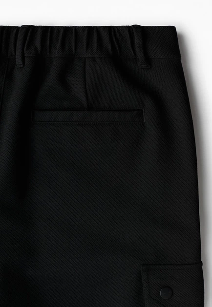 Чоловічі штани карго Slim Fit H&M (58104) L Чорні - Фото 3 Чоловічі штани карго Slim Fit H&M (58104) L Чорні - изображение 3