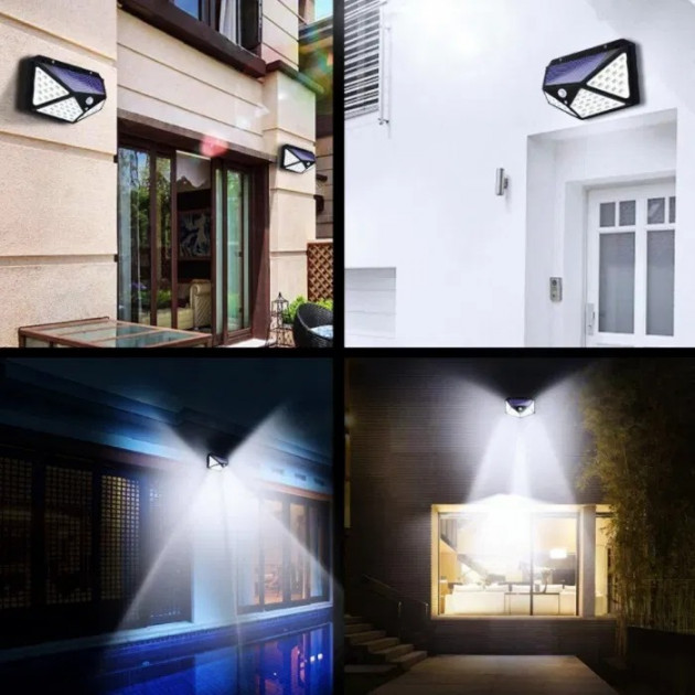 Уличный фонарь прожектор на солнечной батарее Solar Wall Lamp SH-100 Черный - Фото 7 Уличный фонарь прожектор на солнечной батарее Solar Wall Lamp SH-100 Черный - изображение 7