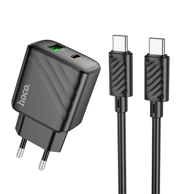 Адаптер сетевой HOCO Type-C to Type-C cable Sunlight dual-port charger CS23A |1USB/1Type-C, 30W/3A, PD/QC| - Фото 1 Адаптер сетевой HOCO Type-C to Type-C cable Sunlight dual-port charger CS23A |1USB/1Type-C, 30W/3A, PD/QC| - изображение 1