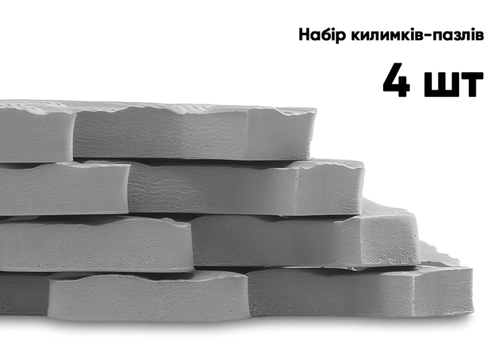 Татамі мат EasyFit SwallowTail 4 шт 60х60х1 см EF-1950-GY сірий - Фото 4 Татамі мат EasyFit SwallowTail 4 шт 60х60х1 см EF-1950-GY сірий - зображення 4