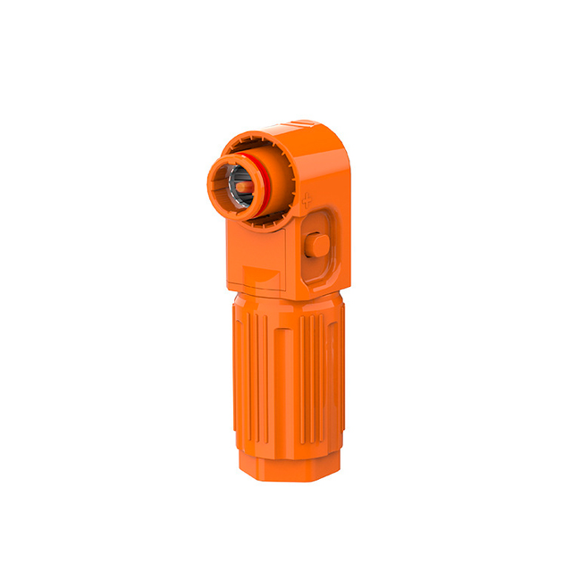 Силовой разъем для АКБ SRDB-300 (папа), угловой, 300А, 1500V, IP67, Orange - изображение 1