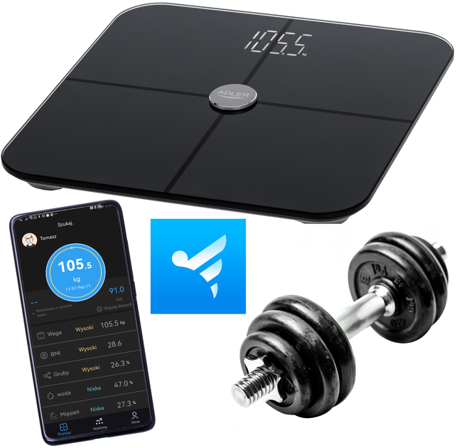 Inteligentna waga łazienkowa  Adler AD 8187 Black (5905575903822) - obraz 5