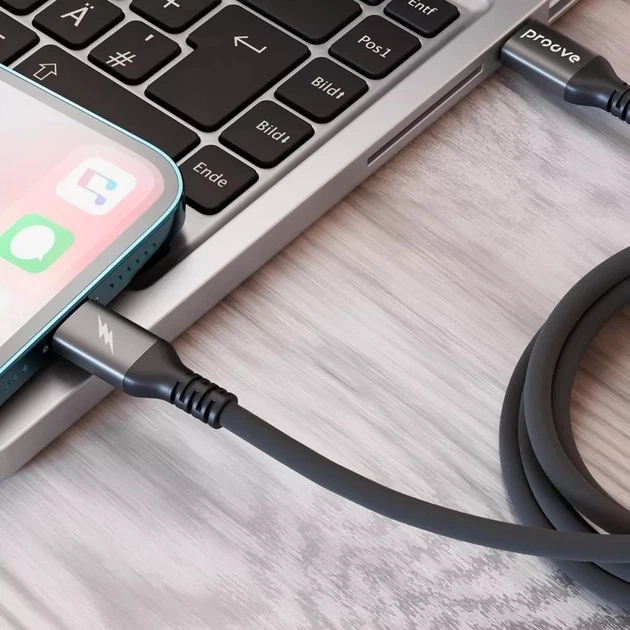 Кабель Proove CCRS60002121 ReGen Silicone 27W для зарядки Apple и передачи данных 200 см Black - Фото 2 Кабель Proove CCRS60002121 ReGen Silicone 27W для зарядки Apple и передачи данных 200 см Black - изображение 2