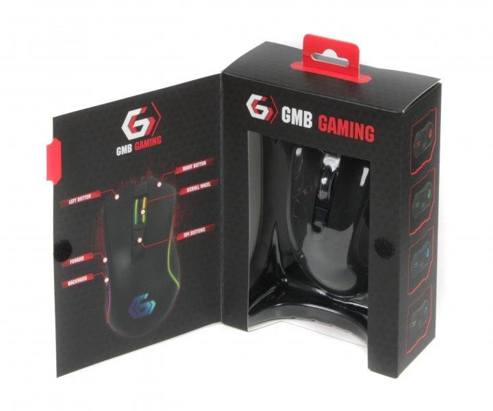 Компьютерная мышка Gembird, оптическая, USB, 3200 dpi, с подсветкой, Black - изображение 7