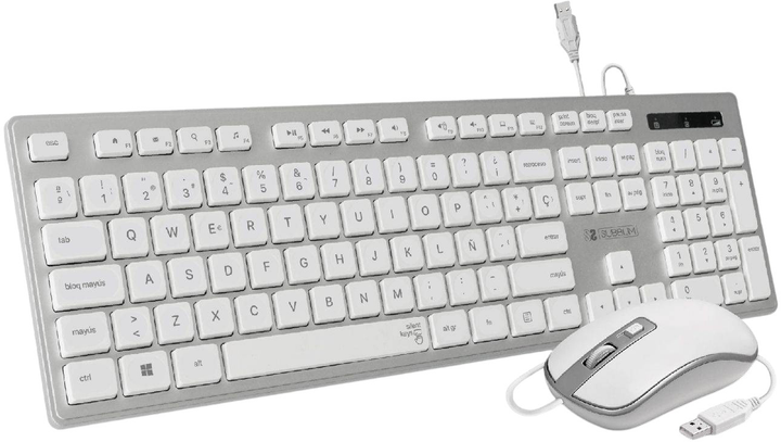 Zestaw przewodowy SUBBLIM Silent Ergo USB White/Silver (SUBKBC-CEKE60) - obraz 1