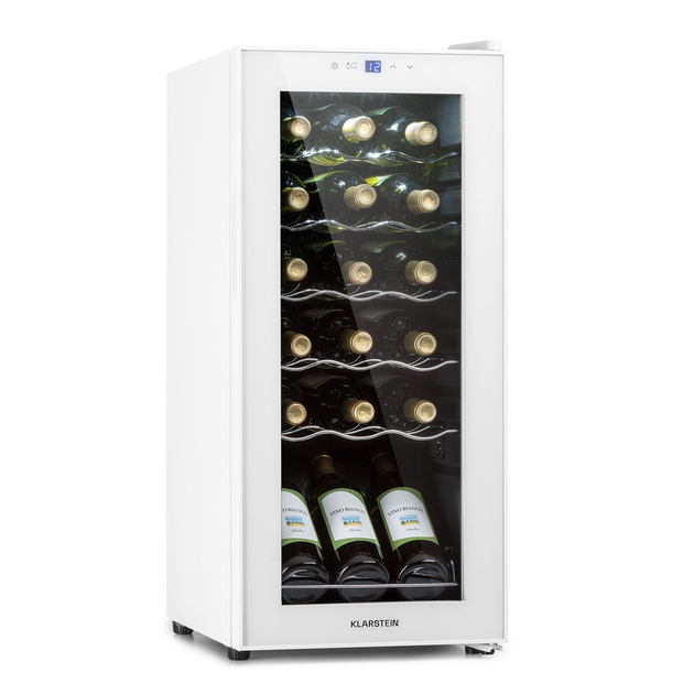 Винный холодильник Klarstein Shiraz 18 Slim Uno 50л 18 бутылок белый (10040215) - изображение 1
