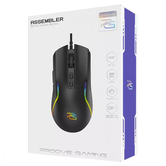 Дротова ігрова миша Proove Gaming Asembler black - зображення 2