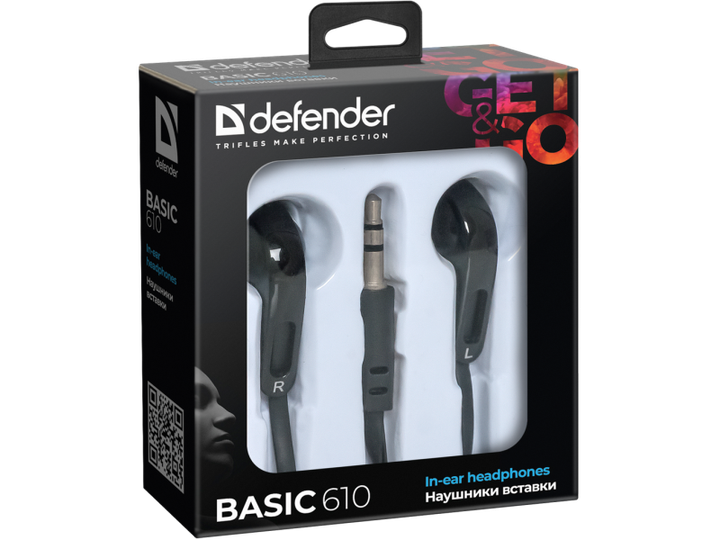 Навушники Defender Basic 610 Black - Фото 2 Навушники Defender Basic 610 Black - изображение 2