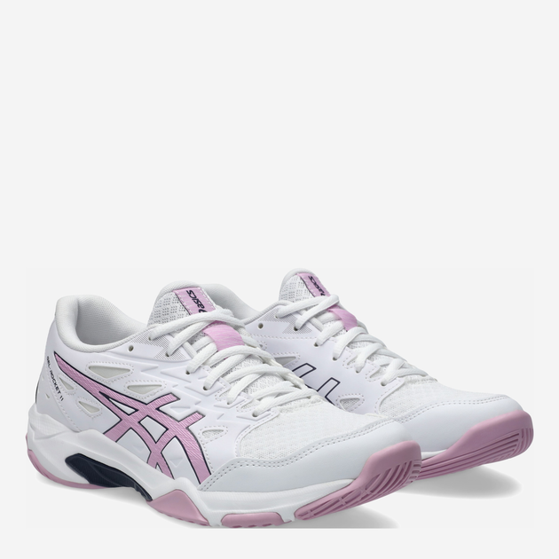 Женские кроссовки для волейбола ASICS Gel-Rocket 11 1072A093-105 39.5 (8US) 25 см Белый/Розовый (4570158177078) 