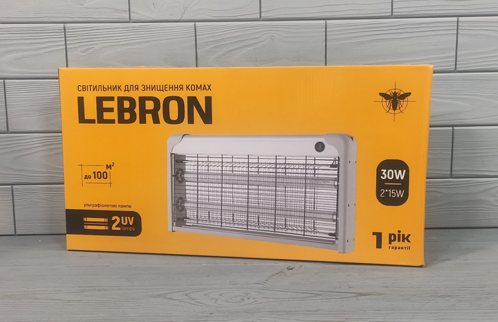 Светильник Lebron для уничтожения насекомых ультрафиолетовый 30W (L-ML-2x15) - Фото 7 Светильник Lebron для уничтожения насекомых ультрафиолетовый 30W (L-ML-2x15) - изображение 7