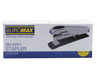 Степлер BUROMAX 50арк. №24 4251-01 метал. чорний /BM.4251-01/ - изображение 2
