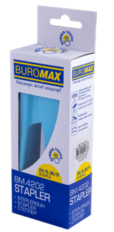 Степлер BUROMAX 20арк. №24 4202-14 RUBBER TOUCH, блакитний (12) /BM.4202-14/ - изображение 4