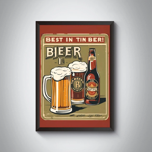 Набір вінтажних пивних постерів для пабу / 8 шт / пивний плакат / beer vintage poster 8 - Фото 8 Набір вінтажних пивних постерів для пабу / 8 шт / пивний плакат / beer vintage poster 8 - изображение 8