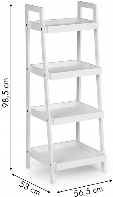 Regał ModernHome by Multistore 4 półki biały (RH1908-08 WHITE) - obraz 4