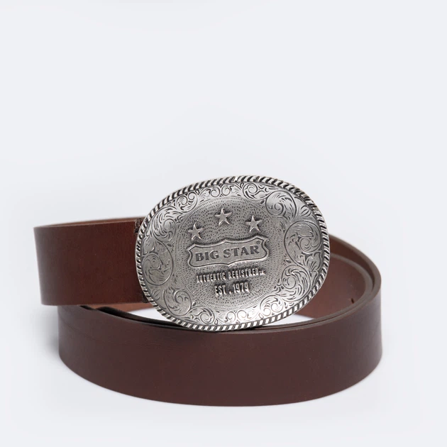 Pasek skórzany Big Star Almos 804 L (95 cm) Brązowy - obraz 2