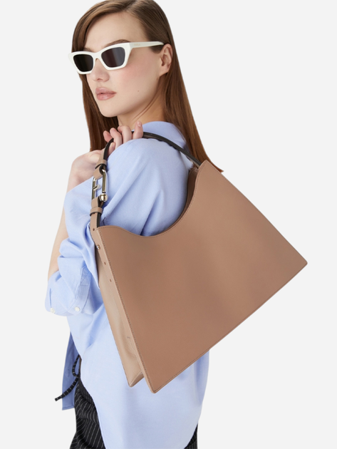 Сумка хобо жіноча з натуральної шкіри велика Furla Nuvola L WB01246BX20451257S1007 Бежева (800070319143) - зображення 2