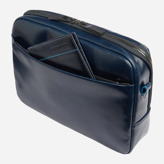 Torba przez ramię męska skórzana Piquadro CA6588B2/BLU2 Ciemnogranatowa (800070326359) - obraz 7