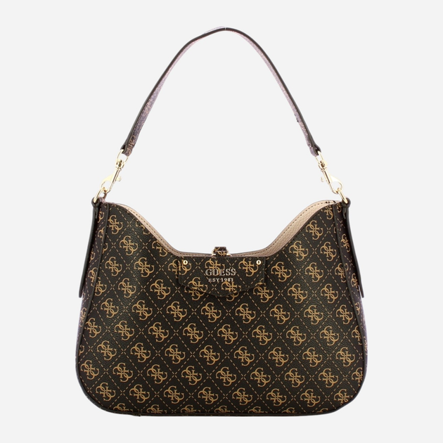 Сумка хобо жіноча середня Guess Eco Brenton HWESG839002-BNL Коричнева (800070325035) - зображення 1