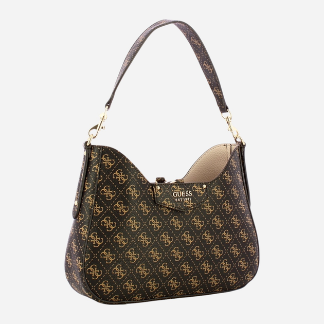 Сумка хобо жіноча середня Guess Eco Brenton HWESG839002-BNL Коричнева (800070325035) - зображення 3