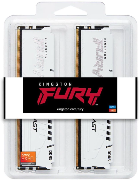 Оперативна пам'ять Kingston Fury DDR5-6800 32768MB PC5-54400 (Kit of 2x16384) Beast EXPO 1Rx8 White (KF568C34BWEK2-32) - зображення 5