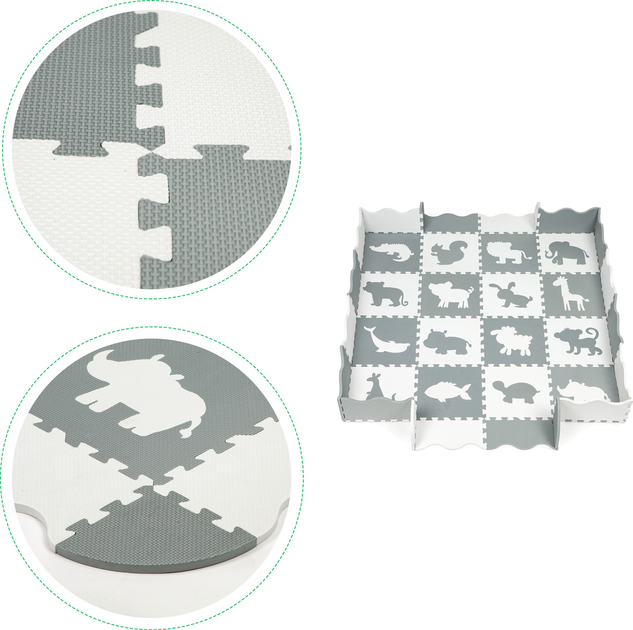 Mata piankowa z płotkiem EcoToys puzzle suchy basen 36 elementów (5903769971008) - obraz 3