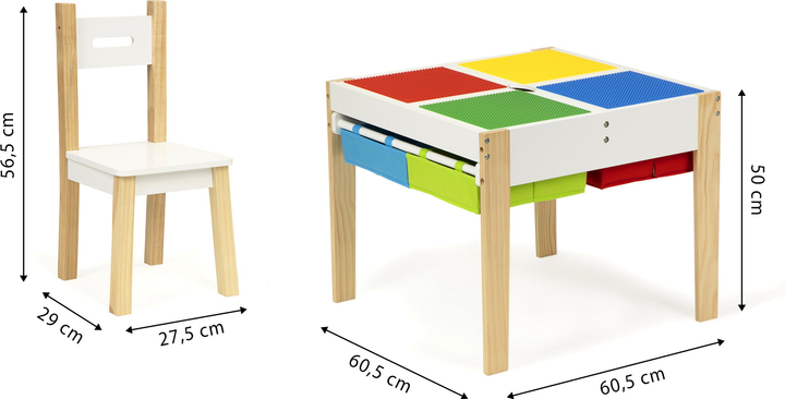 Дерев'яні меблі для дітей EcoToys набір стіл + 2 стільці (5903089065579) - зображення 6