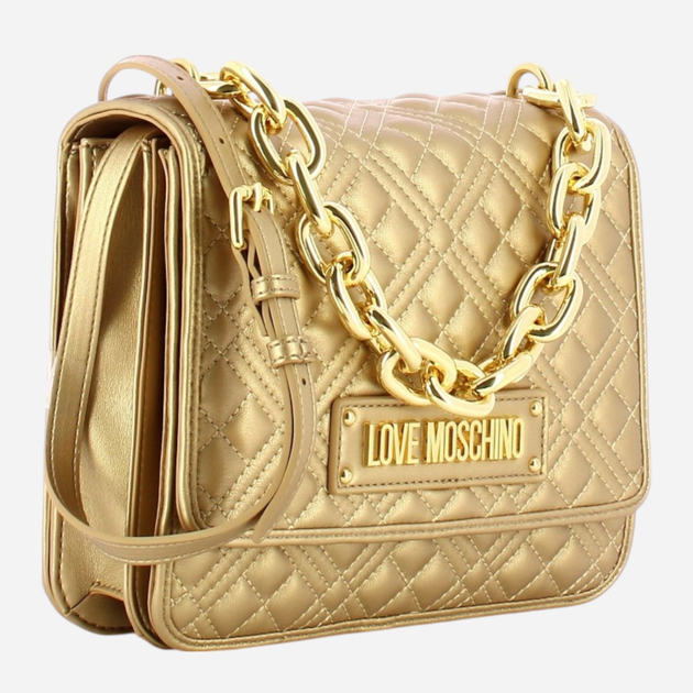 Сумка крос-боді через плече жіноча маленька Love Moschino Borsa Chunky Chain JC4024PP1FLA0901 Золотиста (800070301973) - зображення 3