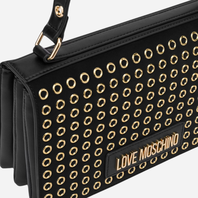Сумка крос-боді через плече жіноча середня Love Moschino Borsa JC4059PP1LLH100A Чорна (800070326589) - зображення 4