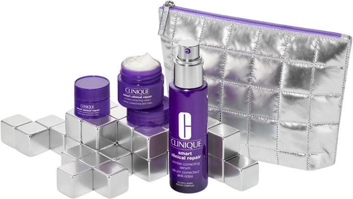 Набір для догляду за обличчям Clinique De-Aging Experts Крем для обличчя 15 мл + Сироватка для обличчя 50 мл + Крем для шкіри навколо очей 5 мл + Косметичка (192333224618) - зображення 4