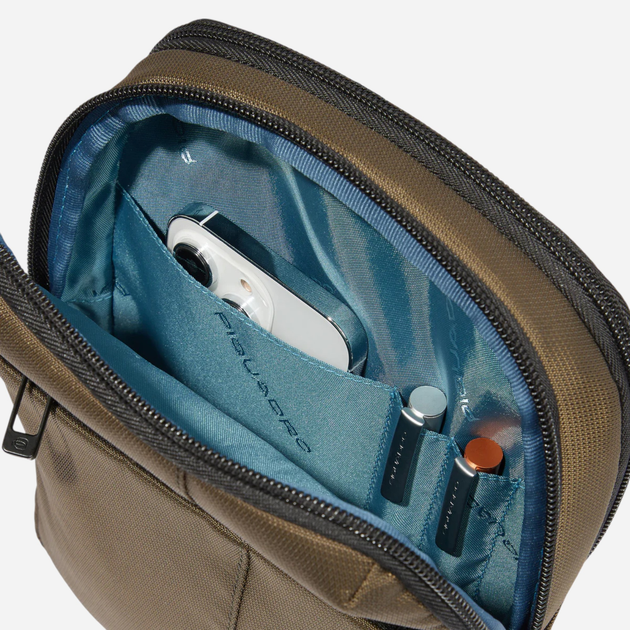 Torba listonoszka męska mała Piquadro CA6303W129/VE Zielona (800070326222) - obraz 6