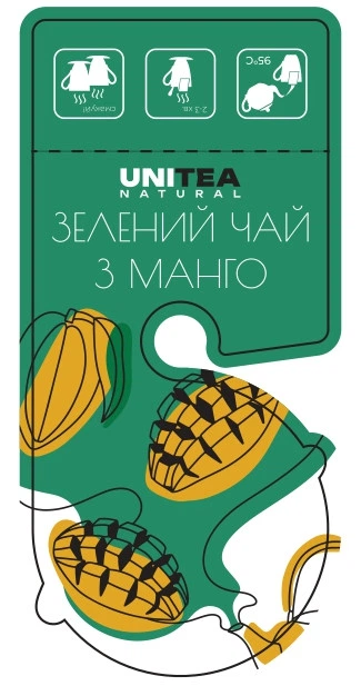 Чай UNITEA Зелений з манго 2,5г.x20 шт - зображення 3