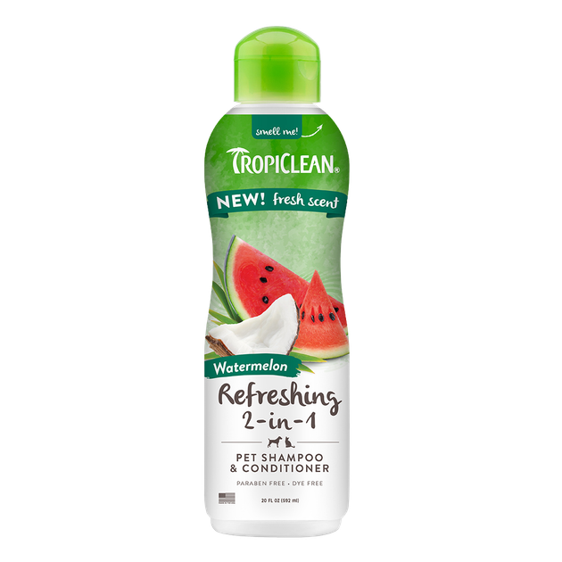 Шампунь-кондиционер для собак TropiClean Refreshing 2 in 1 355 мл - арбуз - Фото 1 Шампунь-кондиционер для собак TropiClean Refreshing 2 in 1 355 мл - арбуз - изображение 1