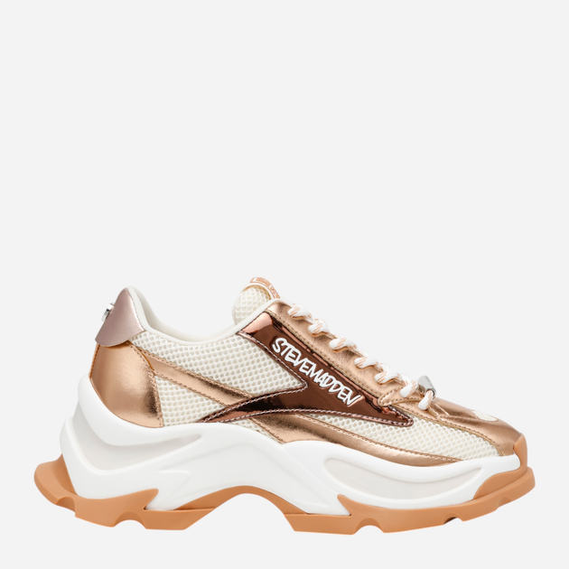 Sneakersy damskie Steve Madden Zoomz SM11002327-SG3 38 23.8 cm Biały/Złoty - obraz 1