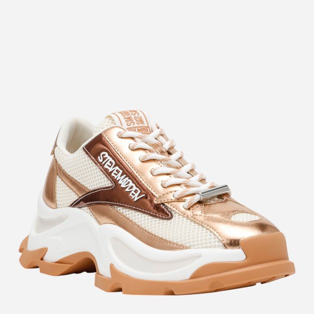 Жіночі снікери Steve Madden Zoomz SM11002327-SG3 40 25.4 см Білий/Золотистий (8720857668681) - зображення 2