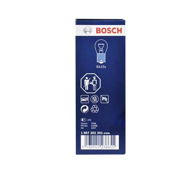 Лампа розжарювання Bosch Pure Light P21W 12V 21W BA15s 382 картон 10шт. 1987302201 - зображення 4