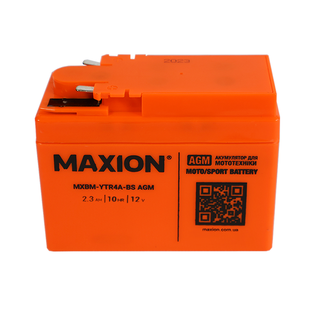 Мото аккумулятор MAXION AGM MXBM-YTR4A-BS 12V 2.3Ah 30A R+ MXBM-YTR4A-BS - изображение 2