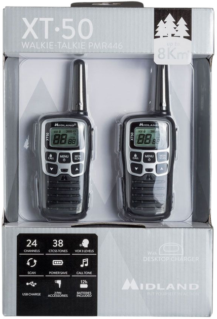 Рація Midland XT50 Twin Black (8011869197185) - зображення 4