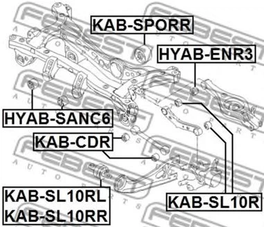 Сайлентблок важеля задній лівий/правий Febest (KAB-SL10RL) - зображення 2