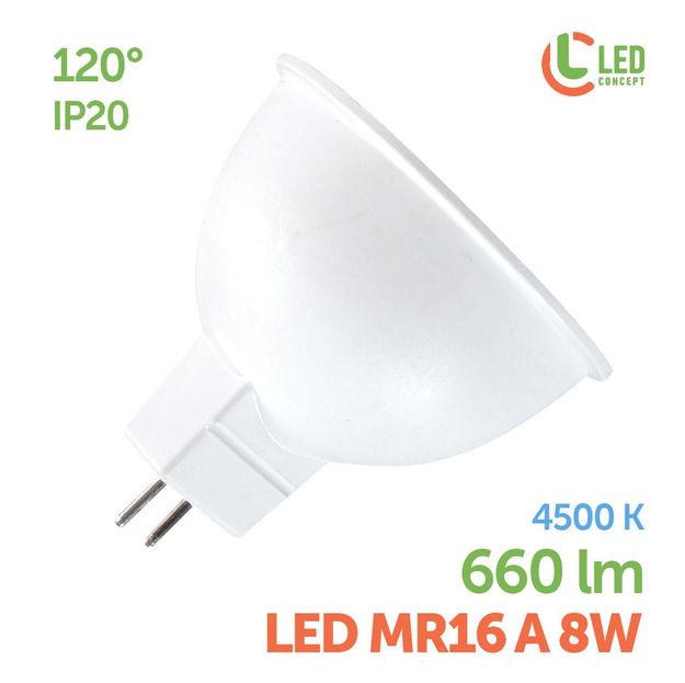 Светодиодная лампа LED MR16 A 8W 4500K GU5.3 LED CONCEPT - изображение 2