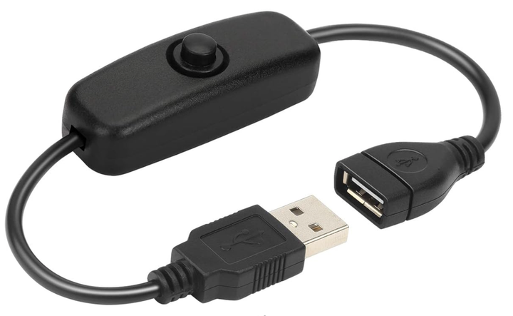 Кабель USB папа-мама с выключателем для светодиодных лент и прочего, 20см, круглая кнопка, черный - Фото 1 Кабель USB папа-мама с выключателем для светодиодных лент и прочего, 20см, круглая кнопка, черный - изображение 1