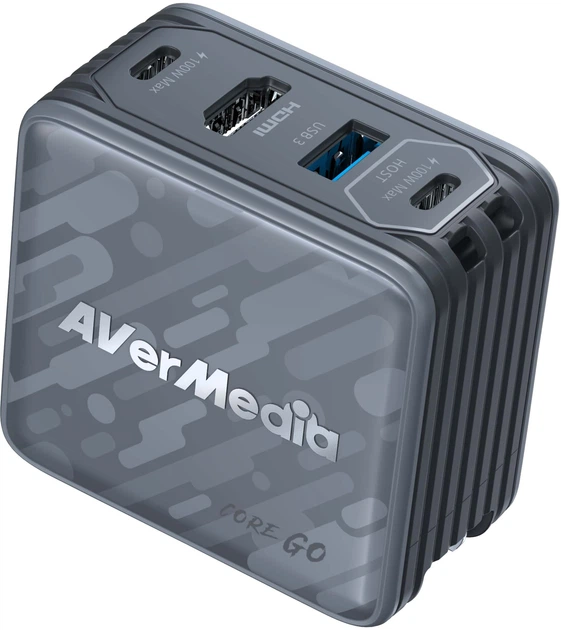 Ładowarka sieciowa AverMedia GC313 Core Go 2xUSB-C USB-A HDMI PD3.0 100 W + kabel 2 m Black (40AAGC313AWN) - obraz 2