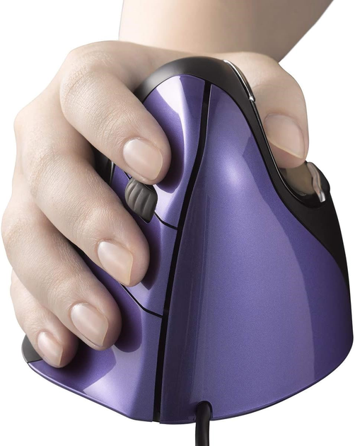 Mysz Evoluent VerticalMouse 4 Small USB Black/Purple (VM4S) - obraz 5