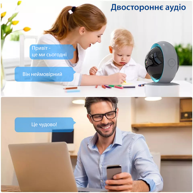 Видеоняня с подключением к телефону 2МP wifi радионяня беспроводная радио видео няня с камерой ip Tuya WN-F2 - изображение 3