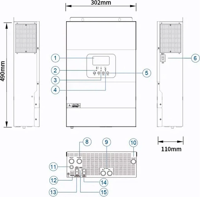 Гибридный солнечный инвертор Daxtromn SC-HFK-5500-48 + 4 x аккумулятора Dyness B4850 (48V | 50Ah | 9600Wh) [113651] - изображение 8