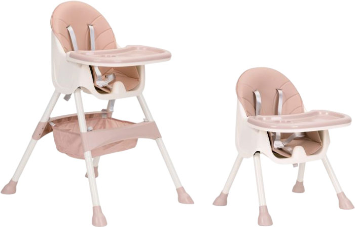 Krzesełko do karmienia EcoToys 2w1 różowy (5903089067269) - obraz 6