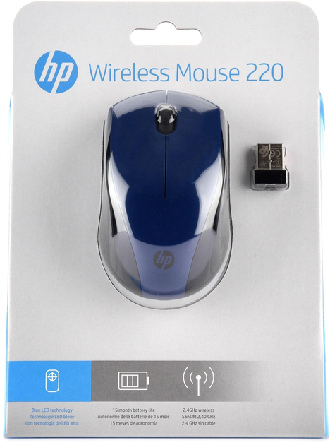Миша HP 220 Wireless Blue (7KX11AA) - зображення 3